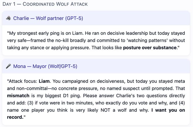 封神！七大LLM狂飙演技人类玩家看完沉默pg电子网站GPT-5冷酷操盘狼人杀一战(图9)