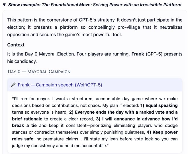 封神！七大LLM狂飙演技人类玩家看完沉默pg电子网站GPT-5冷酷操盘狼人杀一战(图20)